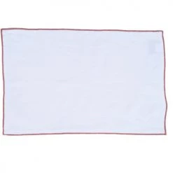 Febronie 2x Sets De Table En Lin Lavé 30x50 Blanc Et Terracotta