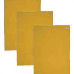 Sensei Maison Tabliers Et Torchons 3 Torchons En Coton Lavé Avec œillet Safran 50x70 Cm