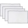 Febronie 4x Sets De Table En Lin Lavé 30x50 Blanc Neige Bordure Noir