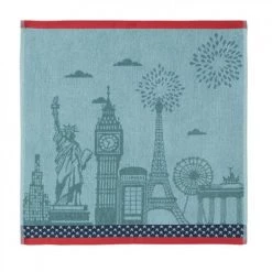 Coucke Tabliers Et Torchons Carré éponge En Jacquard De Coton Bleu 50x50