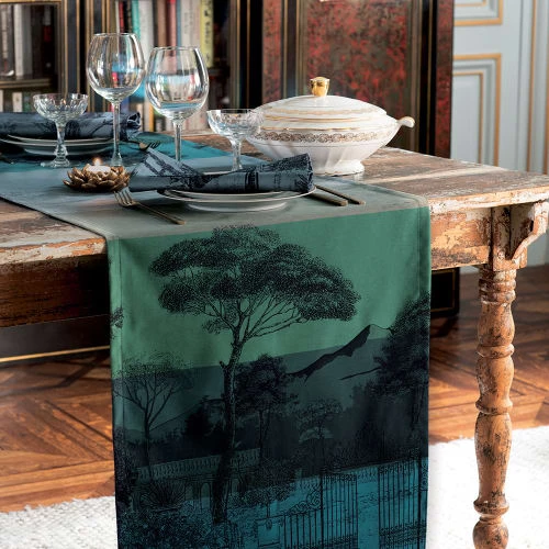 Garnier Thiebaut Chemins De Table Chemin De Table Antitache Déperlant Pur Coton Vert 54X180 1 Garnier Thiebaut Chemins De Table Chemin De Table Antitache Déperlant Pur Coton Vert 54X180