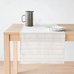 Maisons Du Monde Chemins De Table Chemin De Table Beige Et Taupe, 48x150