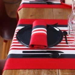 Maison Jean-Vier Chemins De Table Chemin De Table Coton Rouge 50x155 -Tabliers et torchons Soldes chemin de table coton rouge 50x155 4