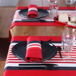 Maison Jean-Vier Chemins De Table Chemin De Table Coton Rouge 50x155 -Tabliers et torchons Soldes chemin de table coton rouge 50x155 5