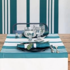 Maison Jean-Vier Chemins De Table Chemin De Table Coton Vert 50x155 Cm -Tabliers et torchons Soldes chemin de table coton vert 50x155 cm 2