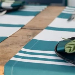 Maison Jean-Vier Chemins De Table Chemin De Table Coton Vert 50x155 Cm -Tabliers et torchons Soldes chemin de table coton vert 50x155 cm 4