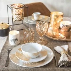 Maisons Du Monde Chemin De Table Noël Chemin De Table En Coton Beige 45x150 -Tabliers et torchons Soldes chemin de table en coton beige 45x150 1000 0 15 186524 5