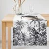 Maisons Du Monde Chemins De Table Chemin De Table En Coton Bio à Imprimé Tropical Noir Et Blanc 48x150