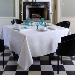 Le Jacquard Français Chemins De Table Chemin De Table En Coton Blanc 55 X 150