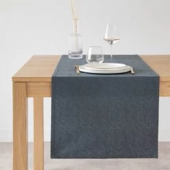 Maisons Du Monde Chemins De Table Chemin De Table En Coton Bleu Et Lurex 48x150