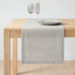 Maisons Du Monde Chemin De Table Noël Chemin De Table En Coton Gris Et Argenté L150