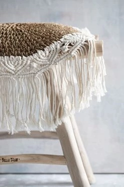 Bazar Bizar Sets De Table Chemin De Table En Coton Naturel Et Blanc -Tabliers et torchons Soldes chemin de table en coton naturel et blanc 3