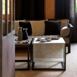 Le Jacquard Français Chemins De Table Chemin De Table En Lin Beige Cendré 55 X 200