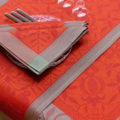 Le Jacquard Français Chemins De Table Chemin De Table En Lin Cornaline 55 X 150 -Tabliers et torchons Soldes chemin de table en lin cornaline 55 x 150 3