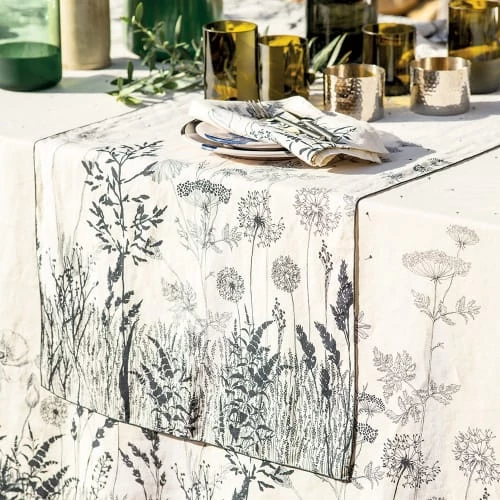 Garnier Thiebaut Chemins De Table Chemin De Table Pur Lin Noir Et Blanc 50X155 1 Garnier Thiebaut Chemins De Table Chemin De Table Pur Lin Noir Et Blanc 50X155