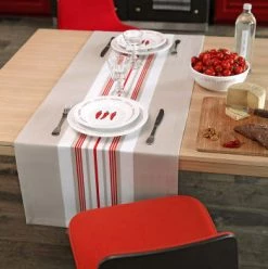 Maison Jean-Vier Chemins De Table Chemin De Table Bleu 50x155 -Tabliers et torchons Soldes chemin de table rouge 50x155 2