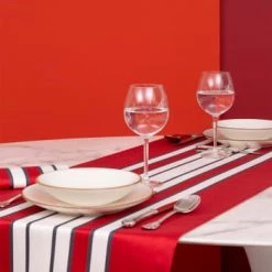 Maison Jean-Vier Chemins De Table Chemin De Table Rouge 50x155 -Tabliers et torchons Soldes chemin de table rouge 50x155 8