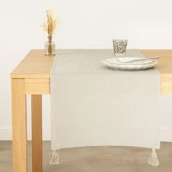 Maisons Du Monde Chemins De Table Chemin De Table Tissé Jacquard En Coton Bleu 48x150