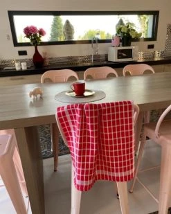 Le Comptoir De La Plage Tabliers Et Torchons Deux Duos Torchons Assortis Bicolores Carreaux Rouges 50 X 70 -Tabliers et torchons Soldes deux duos torchons assortis bicolores carreaux rouges 50 x 70 4