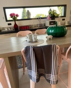 Le Comptoir De La Plage Tabliers Et Torchons Deux Duos Torchons Assortis Bicolores Rayés Gris 50 X 70 -Tabliers et torchons Soldes deux duos torchons assortis bicolores rayes gris 50 x 70 4