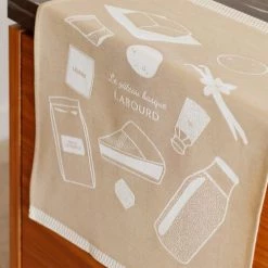 Maison Jean-Vier Tabliers Et Torchons Essuie-mains Coton Beige 45x60 Cm -Tabliers et torchons Soldes essuie mains coton beige 45x60 cm 2