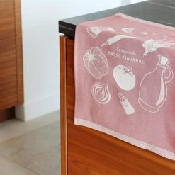 Maison Jean-Vier Tabliers Et Torchons Essuie-mains Coton Rose 45x60 Cm -Tabliers et torchons Soldes essuie mains coton rose 45x60 cm 2