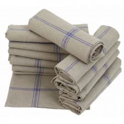 Linandelle Tabliers Et Torchons Lot De 12 Torchons De Cuisine En Lin Bleu