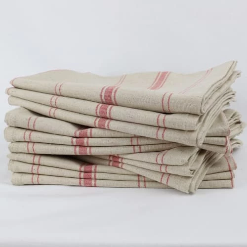 Linandelle Tabliers Et Torchons Lot De 12 Torchons En Lin Rouge 2 Linandelle Tabliers Et Torchons Lot De 12 Torchons En Lin Rouge – Image 2