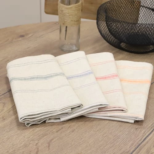 Linandelle Tabliers Et Torchons Lot De 12 Torchons En Lin Rouge 3 Linandelle Tabliers Et Torchons Lot De 12 Torchons En Lin Rouge – Image 3