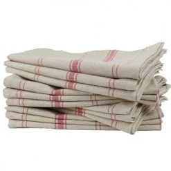 Linandelle Tabliers Et Torchons Lot De 12 Torchons En Lin Rouge