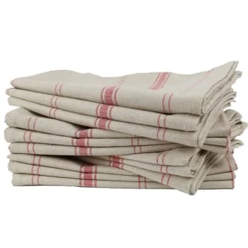 Linandelle Tabliers Et Torchons Lot De 12 Torchons En Lin Rouge 6 Linandelle Tabliers Et Torchons Lot De 12 Torchons En Lin Rouge – Image 6