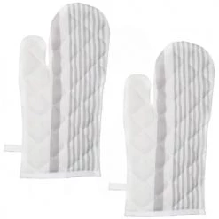 Sensei Maison Tabliers Et Torchons Lot De 2 Gants à Four Blanc/glacier 17x33 Cm
