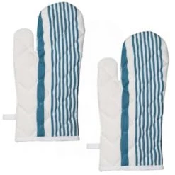 Sensei Maison Tabliers Et Torchons Lot De 2 Gants à Four Blanc/petrol 17x33 Cm -Tabliers et torchons Soldes lot de 2 gants a four blanc petrol 17x33 cm 3