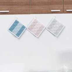 Sensei Maison Tabliers Et Torchons Lot De 2 Maniques Blanc/glacier 20x20 Cm -Tabliers et torchons Soldes lot de 2 maniques blanc glacier 20x20 cm 4