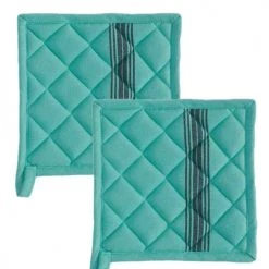 Sensei Maison Tabliers Et Torchons Lot De 2 Maniques De Cuisine Aqua Sea 20x20 Cm