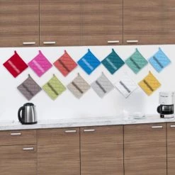 Sensei Maison Tabliers Et Torchons Lot De 2 Maniques De Cuisine Aqua Sea 20x20 Cm -Tabliers et torchons Soldes lot de 2 maniques de cuisine aqua sea 20x20 cm 5