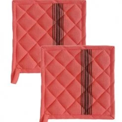 Sensei Maison Tabliers Et Torchons Lot De 2 Maniques De Cuisine Corail 20x20 Cm