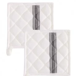 Sensei Maison Tabliers Et Torchons Lot De 2 Maniques De Cuisine Ecru 20x20 Cm