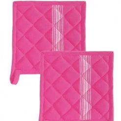 Sensei Maison Tabliers Et Torchons Lot De 2 Maniques De Cuisine Rose Indien 20x20 Cm