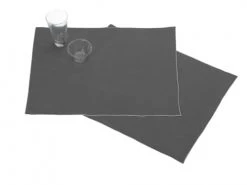 Blanc Cerise Lot De 2 Sets De Table En Lin Lavé 38x48 Cm Anthracite