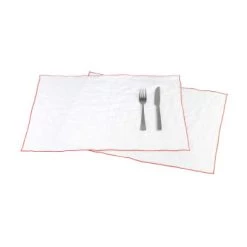 Blanc Cerise Lot De 2 Sets De Table En Lin Lavé 38x48 Cm Blanc -Tabliers et torchons Soldes lot de 2 sets de table en lin lave 38x48 cm blanc 4