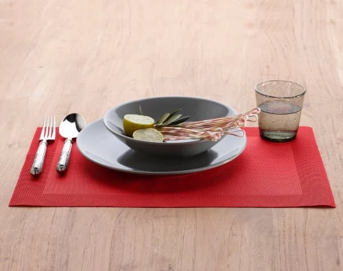 Becquet Lot De 2 Sets De Table Unis Rouge 45x30 2 Becquet Lot De 2 Sets De Table Unis Rouge 45x30 – Image 2