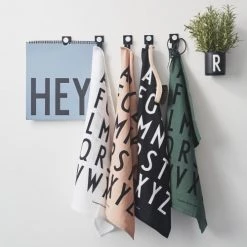 Design Letters Tabliers Et Torchons Lot De 2 Torchons Alphabet Coton Blanc -Tabliers et torchons Soldes lot de 2 torchons alphabet coton blanc 2