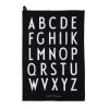 Design Letters Tabliers Et Torchons Lot De 2 Torchons Alphabet Coton Noir
