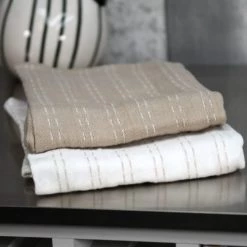 Sensei Maison Tabliers Et Torchons Lot De 2 Torchons En 2 Couleurs Ficelle/blanc 50x70 Cm -Tabliers et torchons Soldes lot de 2 torchons en 2 couleurs ficelle blanc 50x70 cm 3