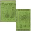 Coucke Tabliers Et Torchons Lot De 2 Torchons En Jacquard De Coton Vert 50x75