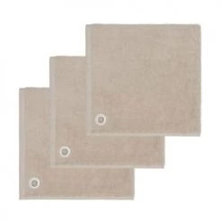 Sensei Maison Tabliers Et Torchons Lot De 3 Torchons Carrés Avec œillet Sable 50x50 Cm