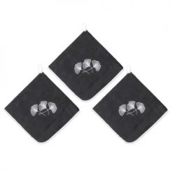 Sensei Maison Tabliers Et Torchons Lot De 3 Torchons Carrés Carbone 50x50 Cm