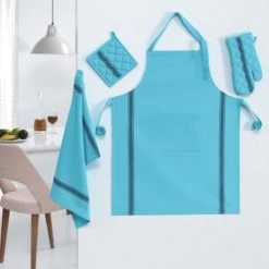 Sensei Maison Tabliers Et Torchons Lot De 3 Torchons Coton Bleu Turquoise 50x70 Cm -Tabliers et torchons Soldes lot de 3 torchons coton bleu turquoise 50x70 cm 8