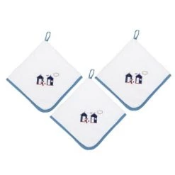 Sensei Maison Tabliers Et Torchons Lot De 3 Torchons Coton Carrés Cobalt 50x50 Cm -Tabliers et torchons Soldes lot de 3 torchons coton carres blanc 50x50 cm